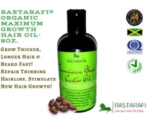 Rastarafi® Pure Jamaican Black Castor Oil Extra Dark 8 Oz. | Hair, Skin & Nail Rejuvenation