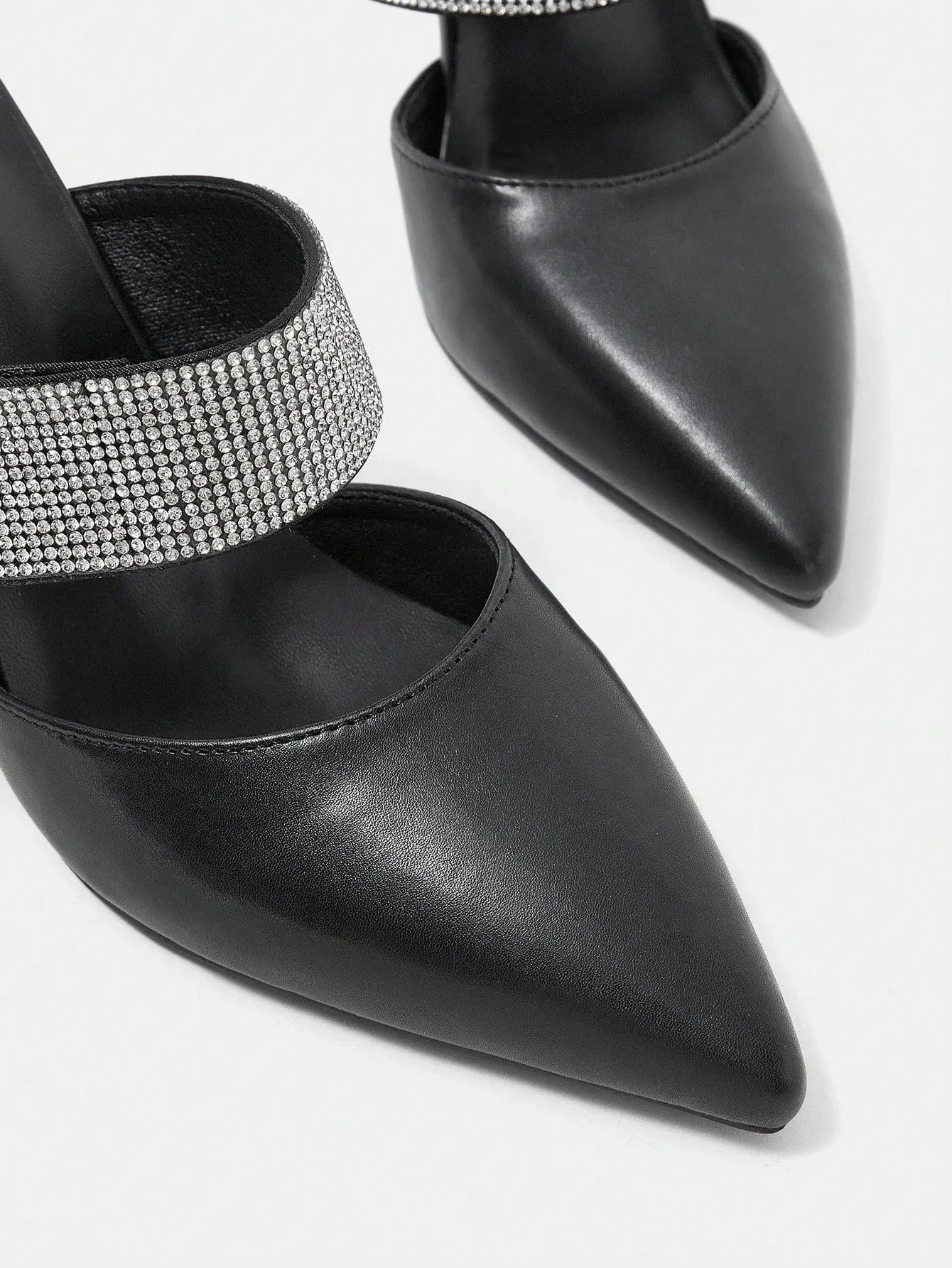Rhinestone Decor Pointed Toe Stiletto Heels Shoes