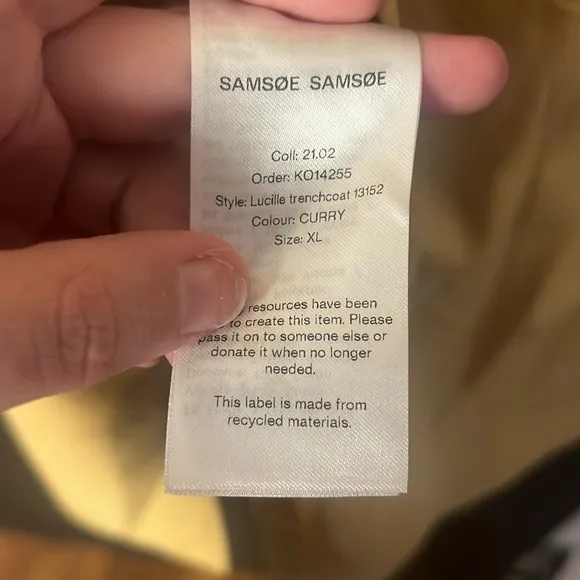 Samsøe Samsøe Lucille Trenchcoat in Curry Size XL