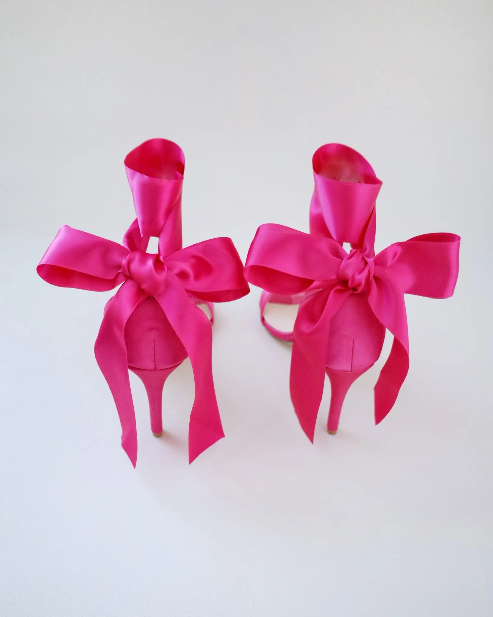 Satin High Heel Evening Sandals with Wrapped Ankle Tie