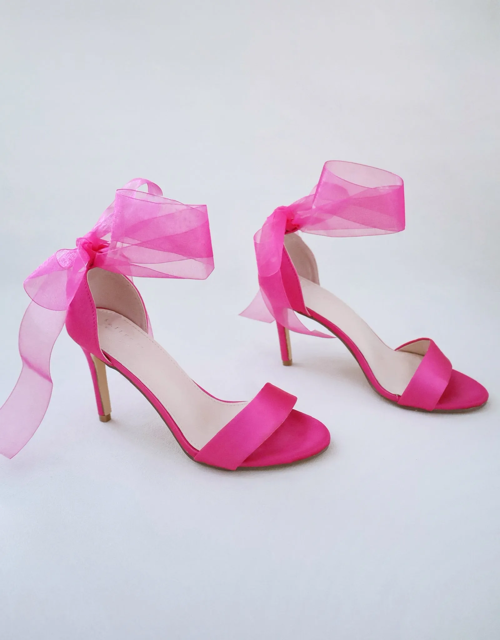 Satin High Heel Evening Sandals with Wrapped Ankle Tie