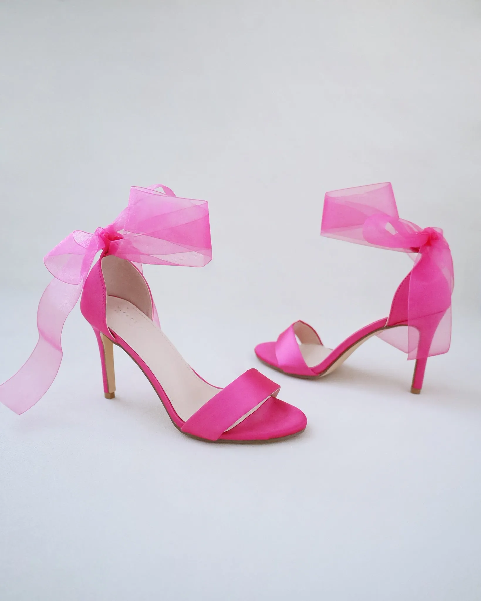 Satin High Heel Evening Sandals with Wrapped Ankle Tie