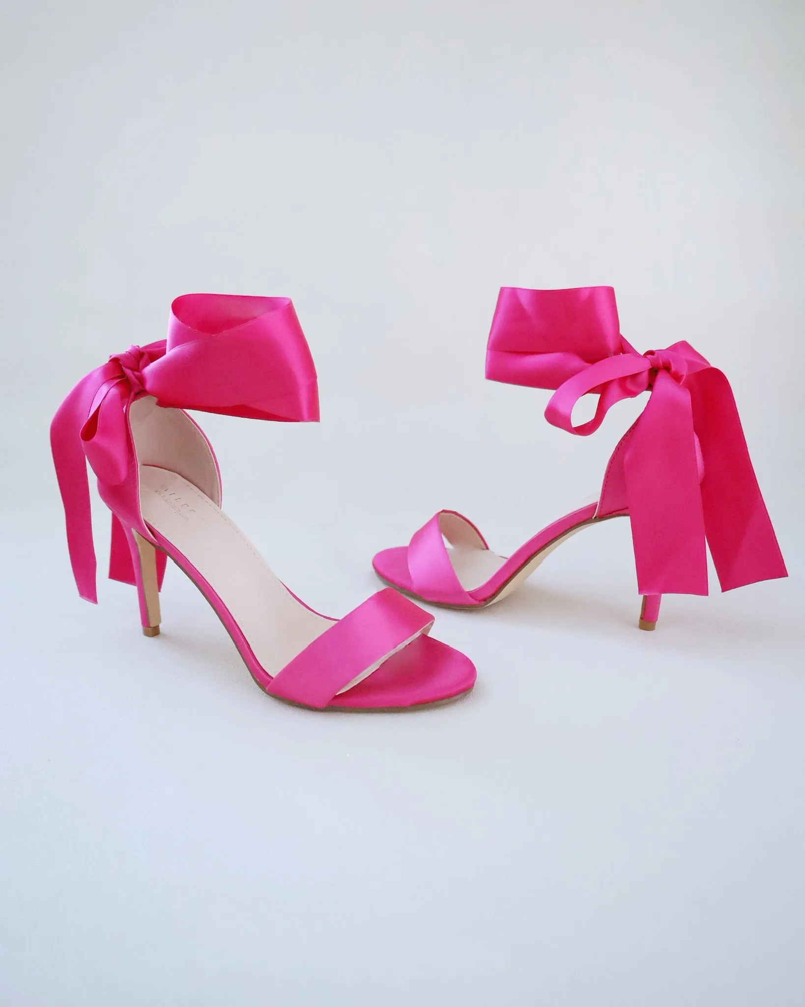 Satin High Heel Evening Sandals with Wrapped Ankle Tie