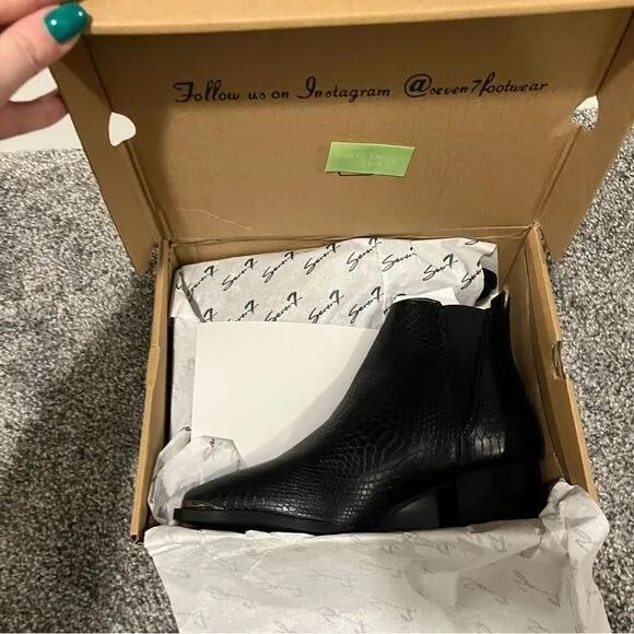 SEVEN7 Madison Python Pointed Bootie