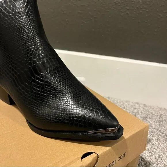 SEVEN7 Madison Python Pointed Bootie