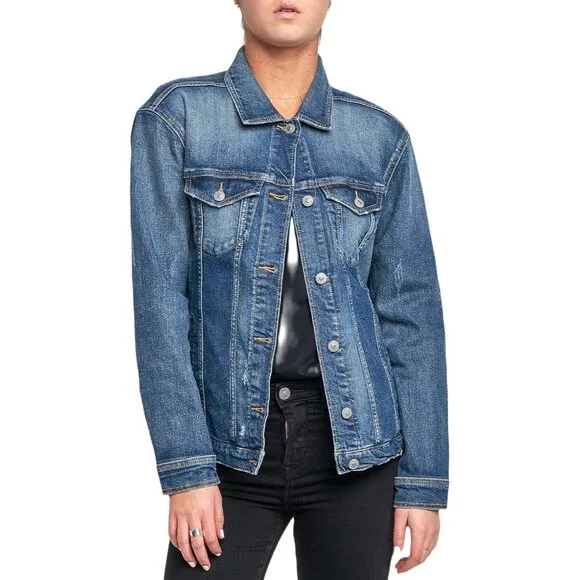 Silver Jeans Co. Selena Trucker Blue Denim Jean Jacket Small