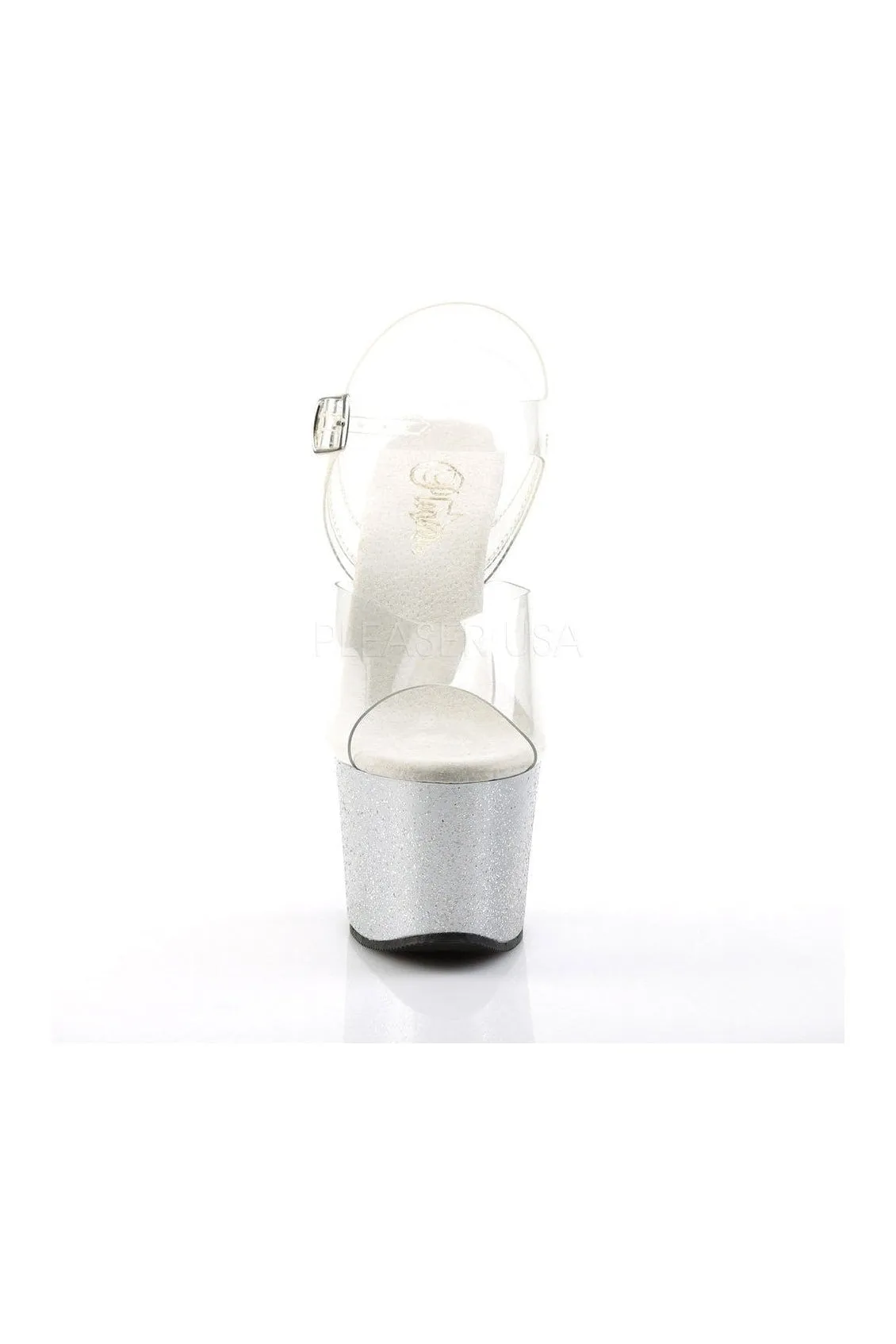 SKY-308MG Platform Sandal  | Clear Vinyl