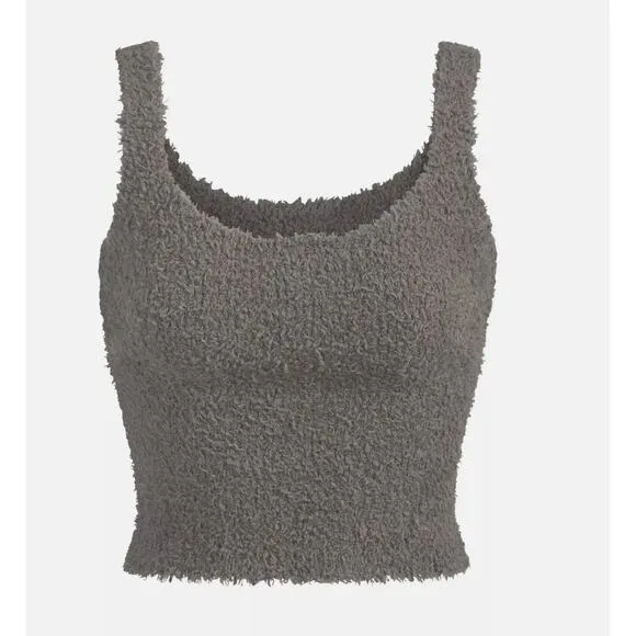 (S/M) NWT $52 SKIMS Cozy Knit Tank in Juniper Grey RARE