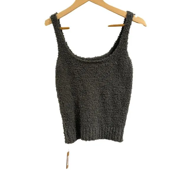 (S/M) NWT $52 SKIMS Cozy Knit Tank in Juniper Grey RARE