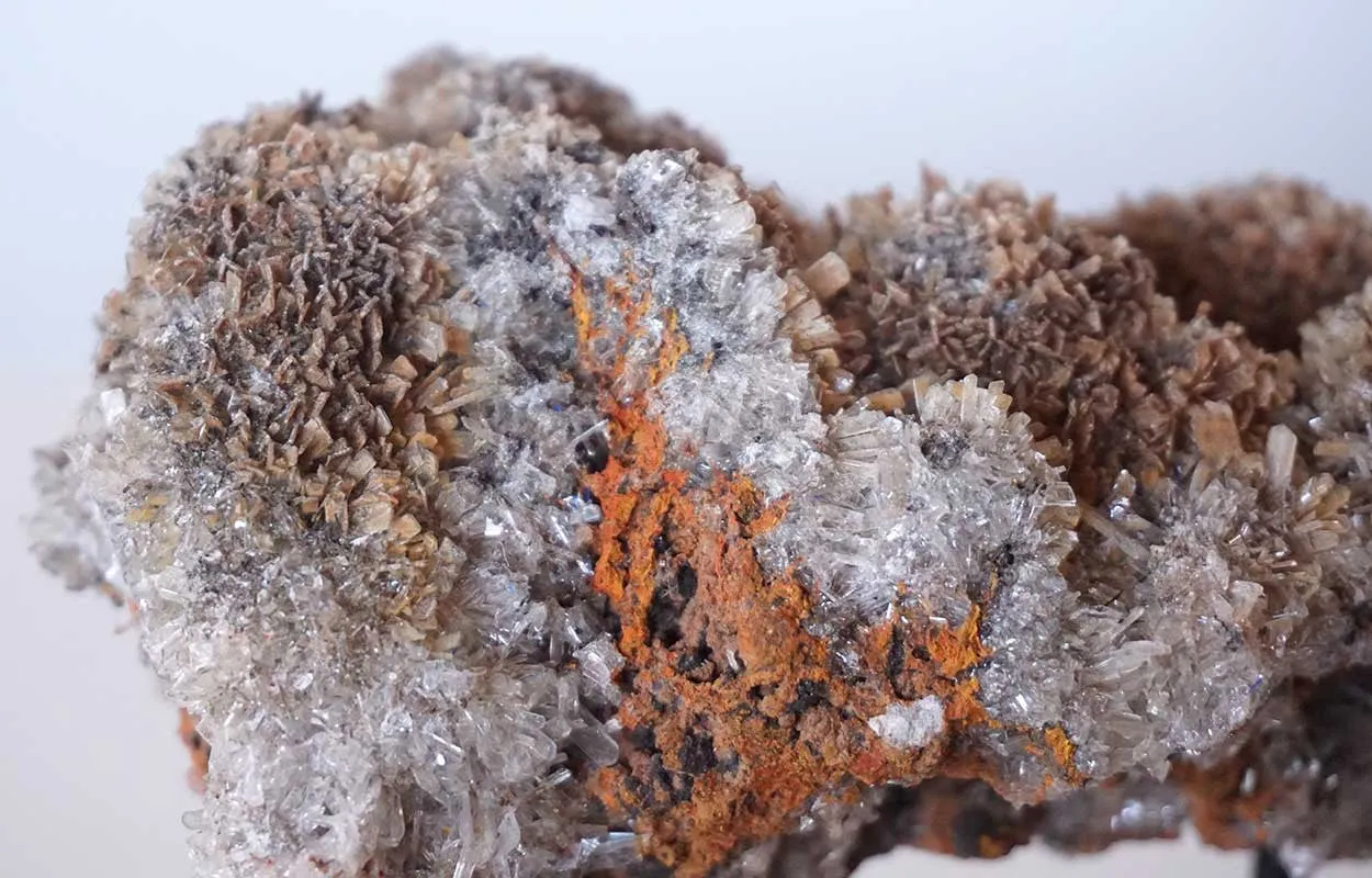 Small Crystal Rock Specimen with Custom Iron Stand