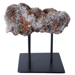 Small Crystal Rock Specimen with Custom Iron Stand