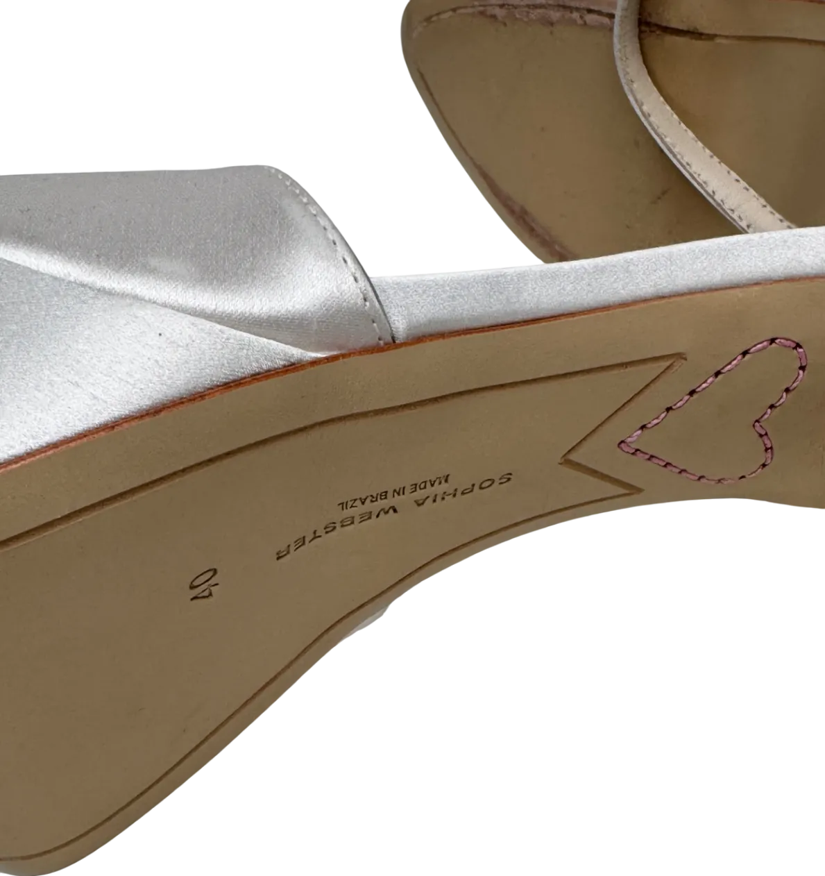 Sophia Webster Cream Ivory Satin Perla Platform Heel Sandals UK 7 EU 40 👠