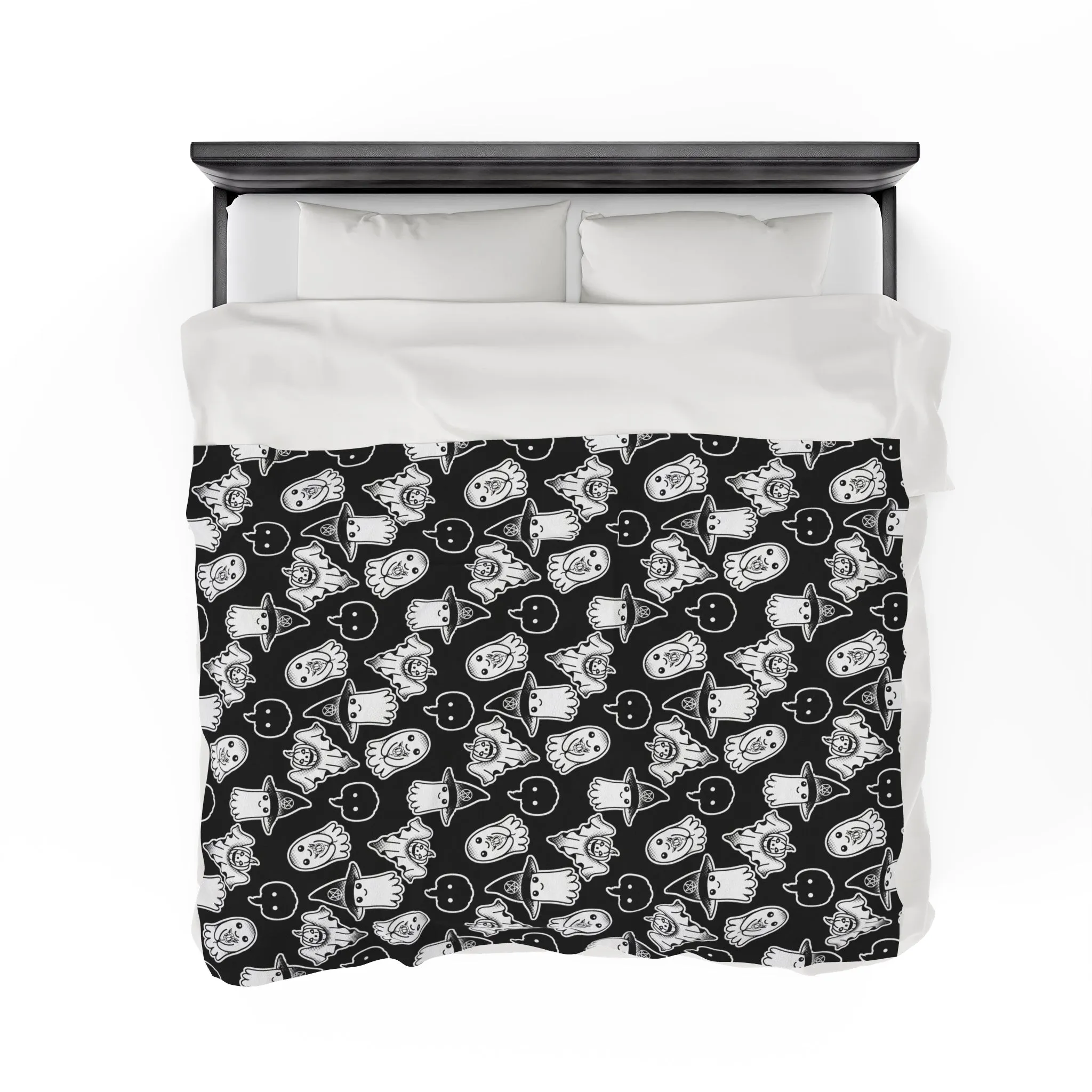 Spooky Ghosts Velveteen Plush Blanket