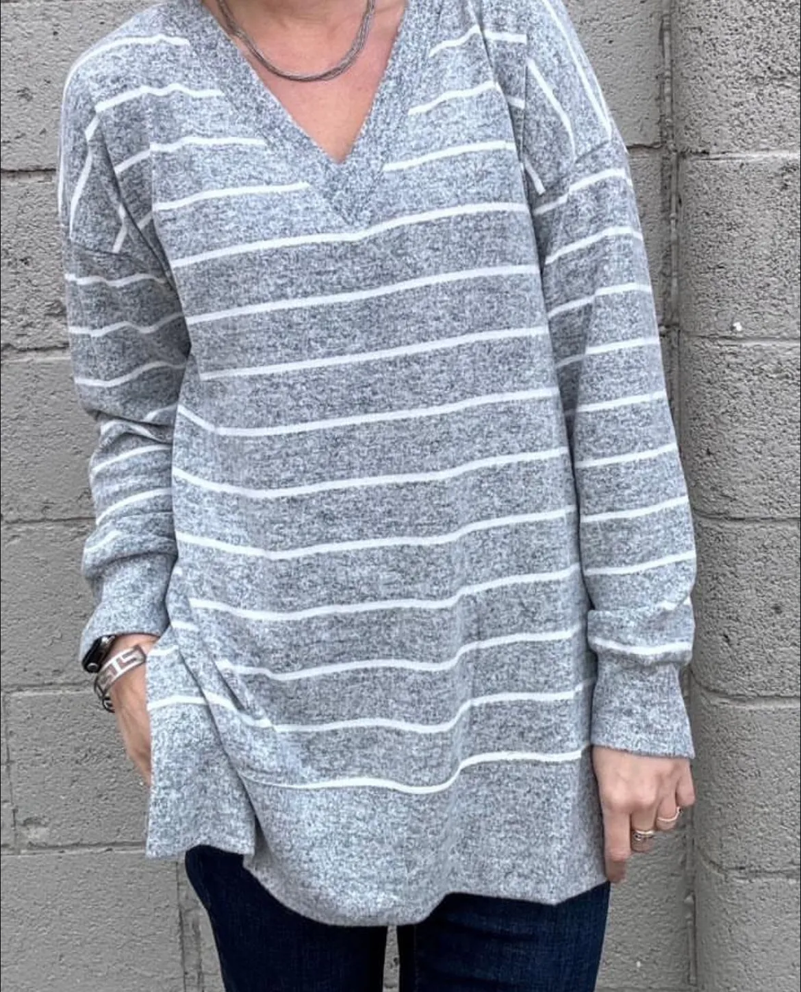 Striped V-Neck Sweater
