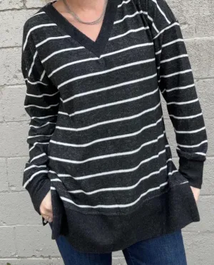 Striped V-Neck Sweater