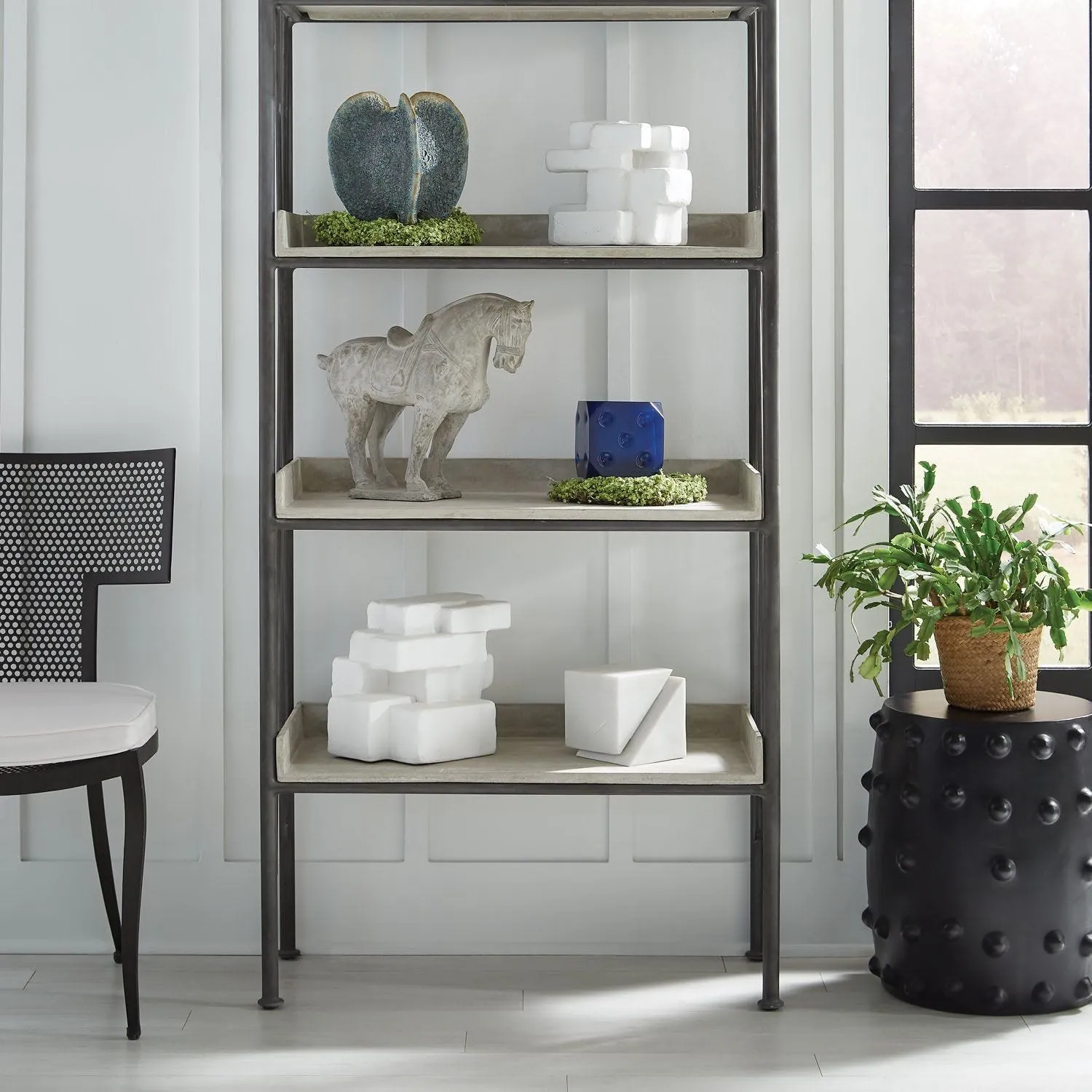 Studded Black Stool