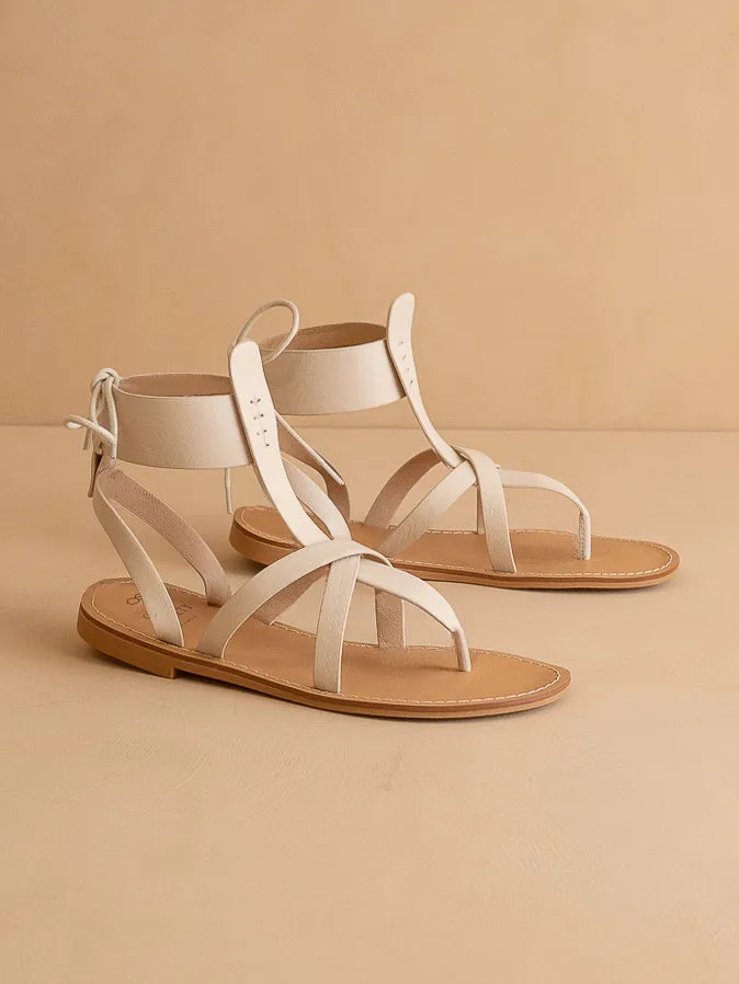 The Blaze | Beige Lace-Up Sandal