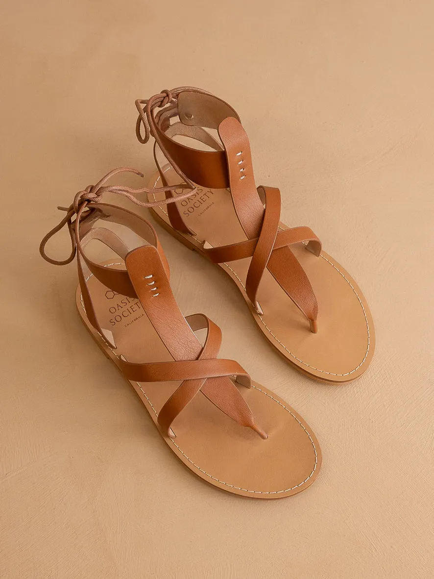 The Blaze | Brown Lace-Up Sandal