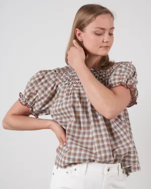 the hazel top - meadow plaid