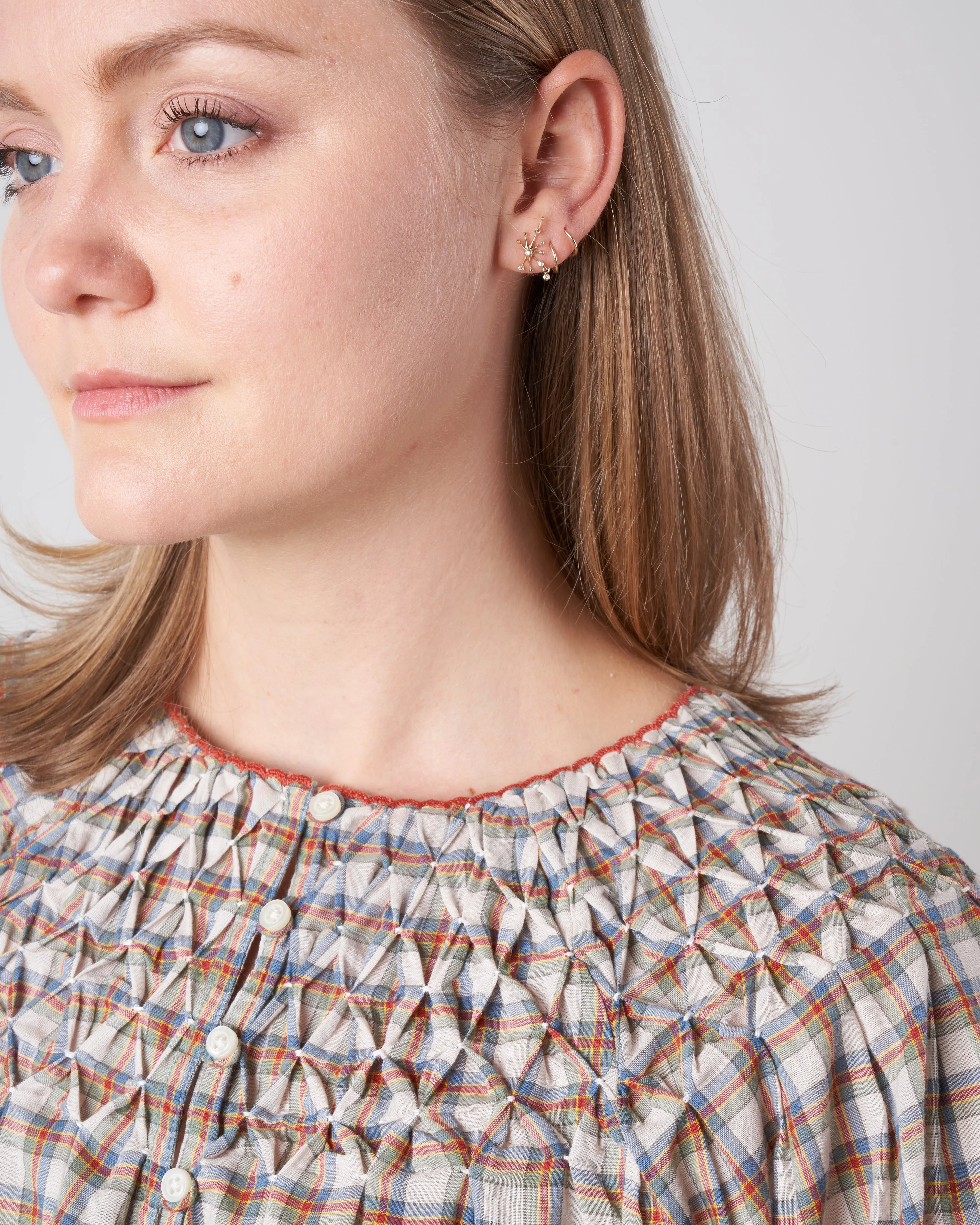 the hazel top - meadow plaid