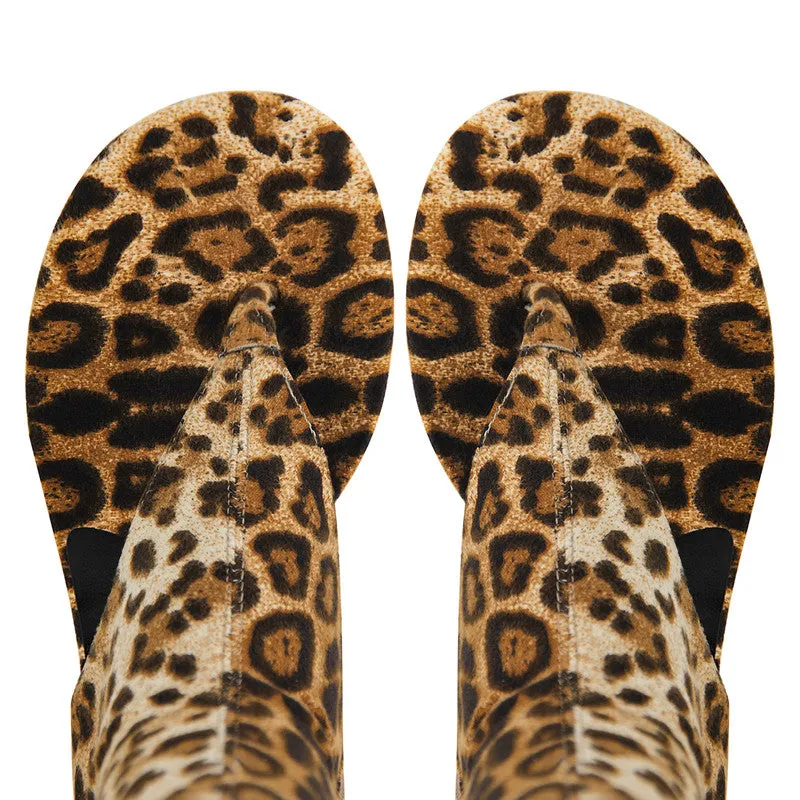 Thong Round Toe Mid-Calf Bootie Sandals