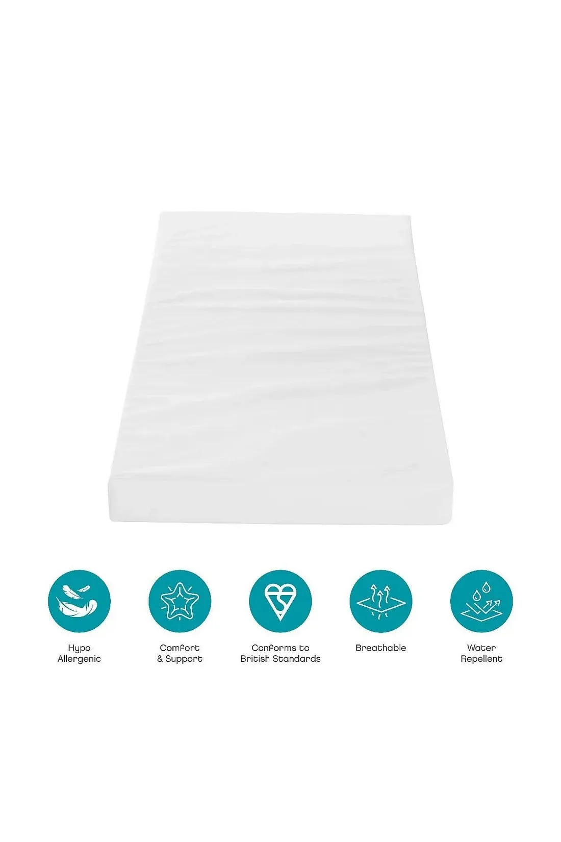 Tutti Bambini Fika Mini Cot Bed - (White/Light Oak)   Foam Cot Mattress (60X120cm) - BundelPack