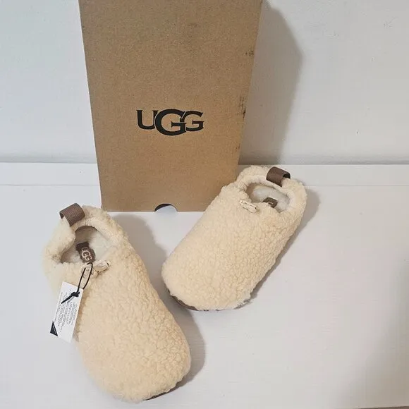 UGG Kids' Faux Slipper - (Natural / Chestnut) - Size 4 - 1143792