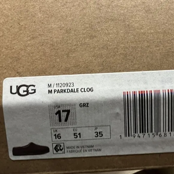 UGG Men's Scuff Slippers Brown Leather, Size 17 M