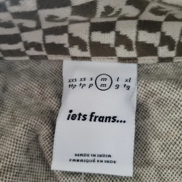Urban Outfitters iets frans Retro Olive Cream Patterned Mini Dress Size M