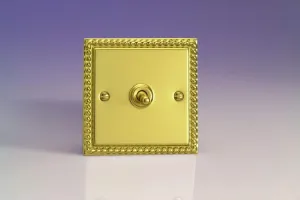 Varilight 1-Gang 10A Intermediate Toggle Light Switch Georgian Brass XGT7