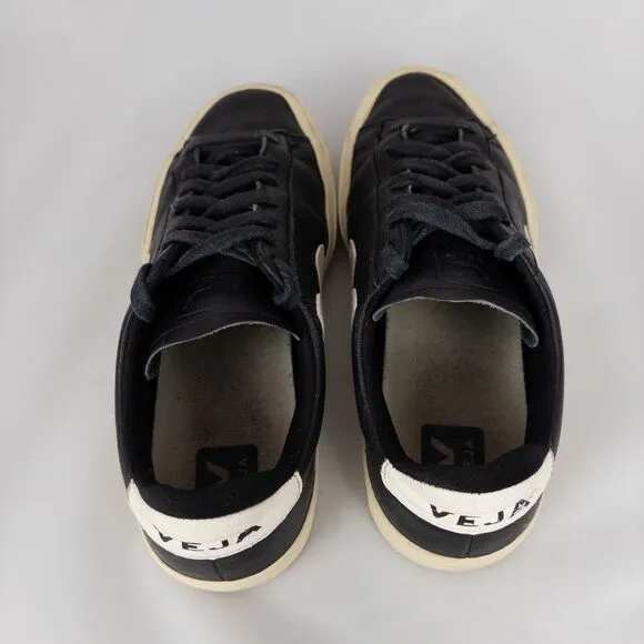 Veja Campo Leather Black White Sneakers Womens 7