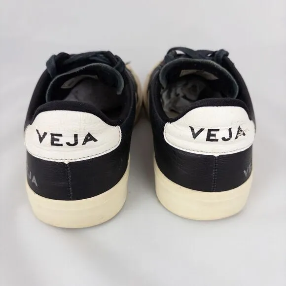 Veja Campo Leather Black White Sneakers Womens 7