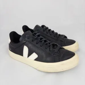 Veja Campo Leather Black White Sneakers Womens 7