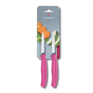 Victorinox Swiss Classic 2 Piece Paring Knives Plain Pink 8cm V6.7606.L115B