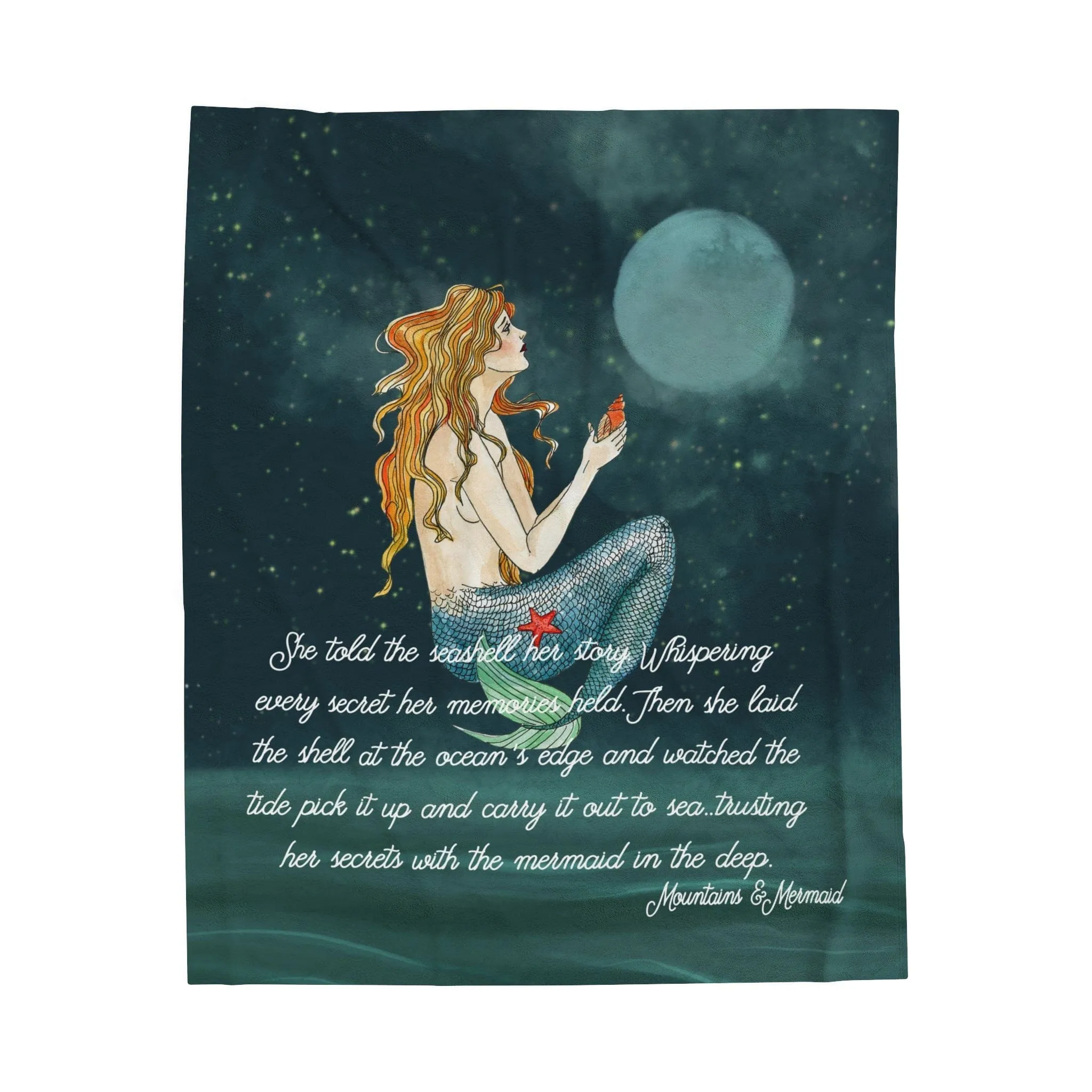 Vintage Mermaid Plush Blanket