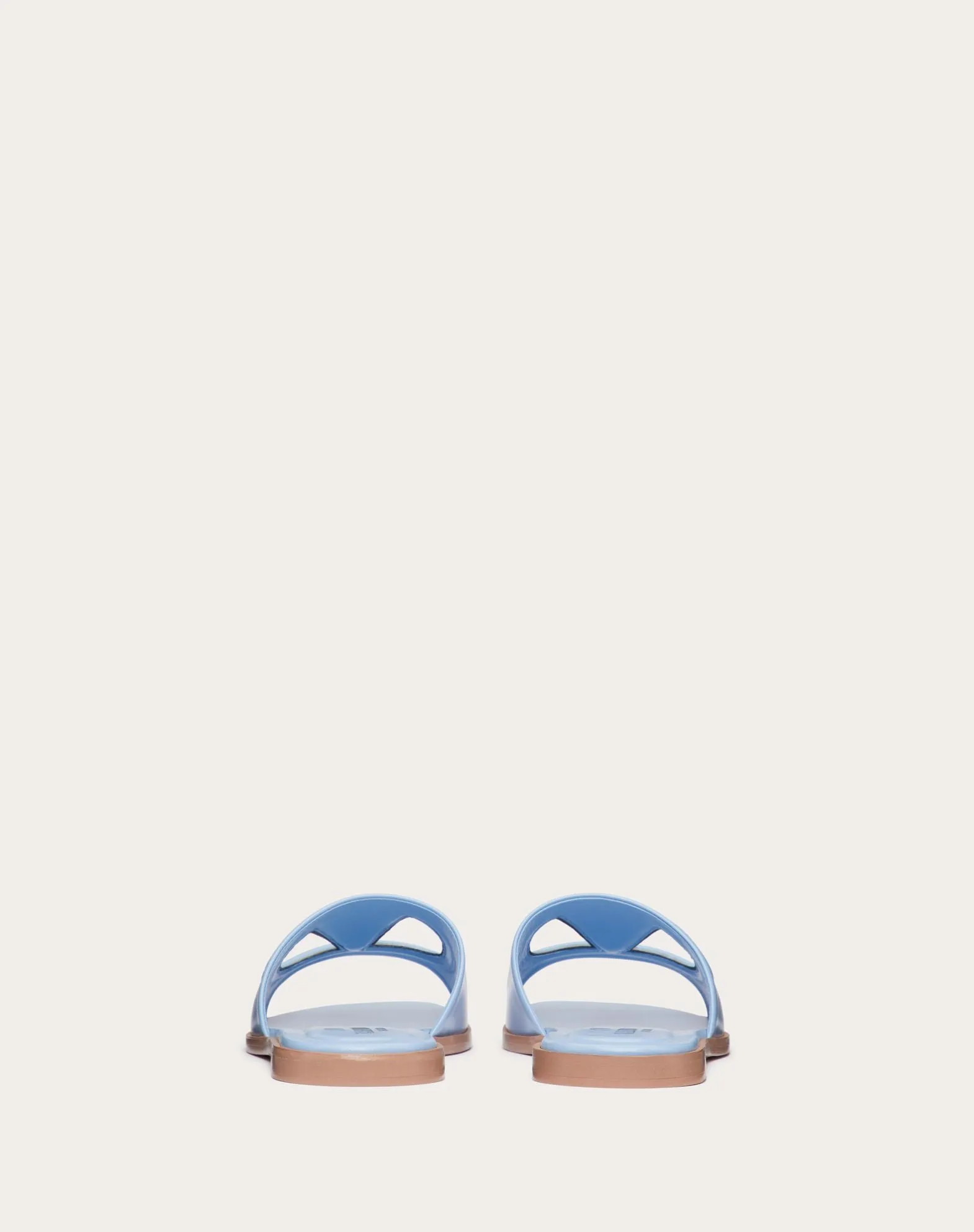 Vlogo Cut-Out Calfskin Slide Sandal