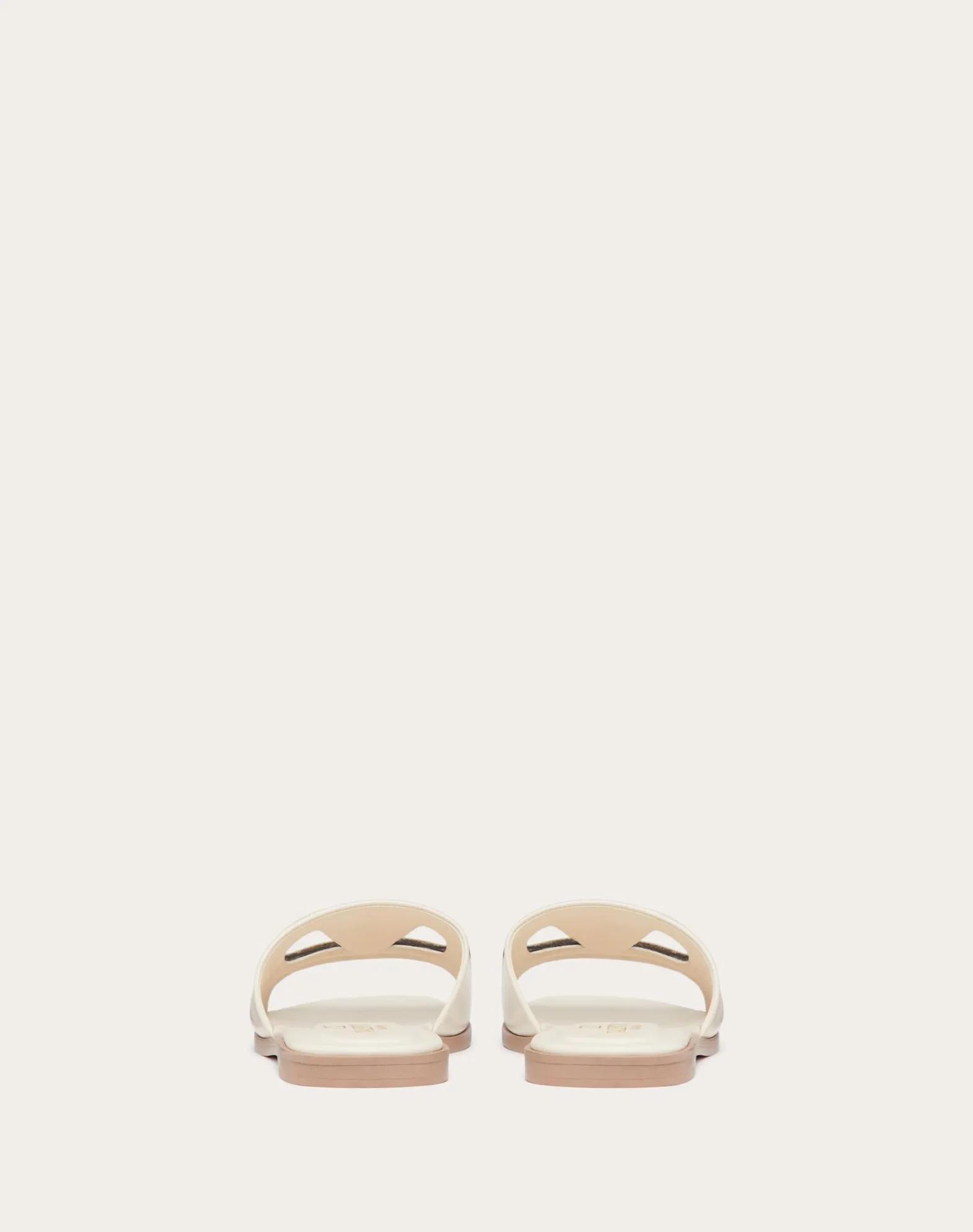 Vlogo Cut-Out Calfskin Slide Sandal