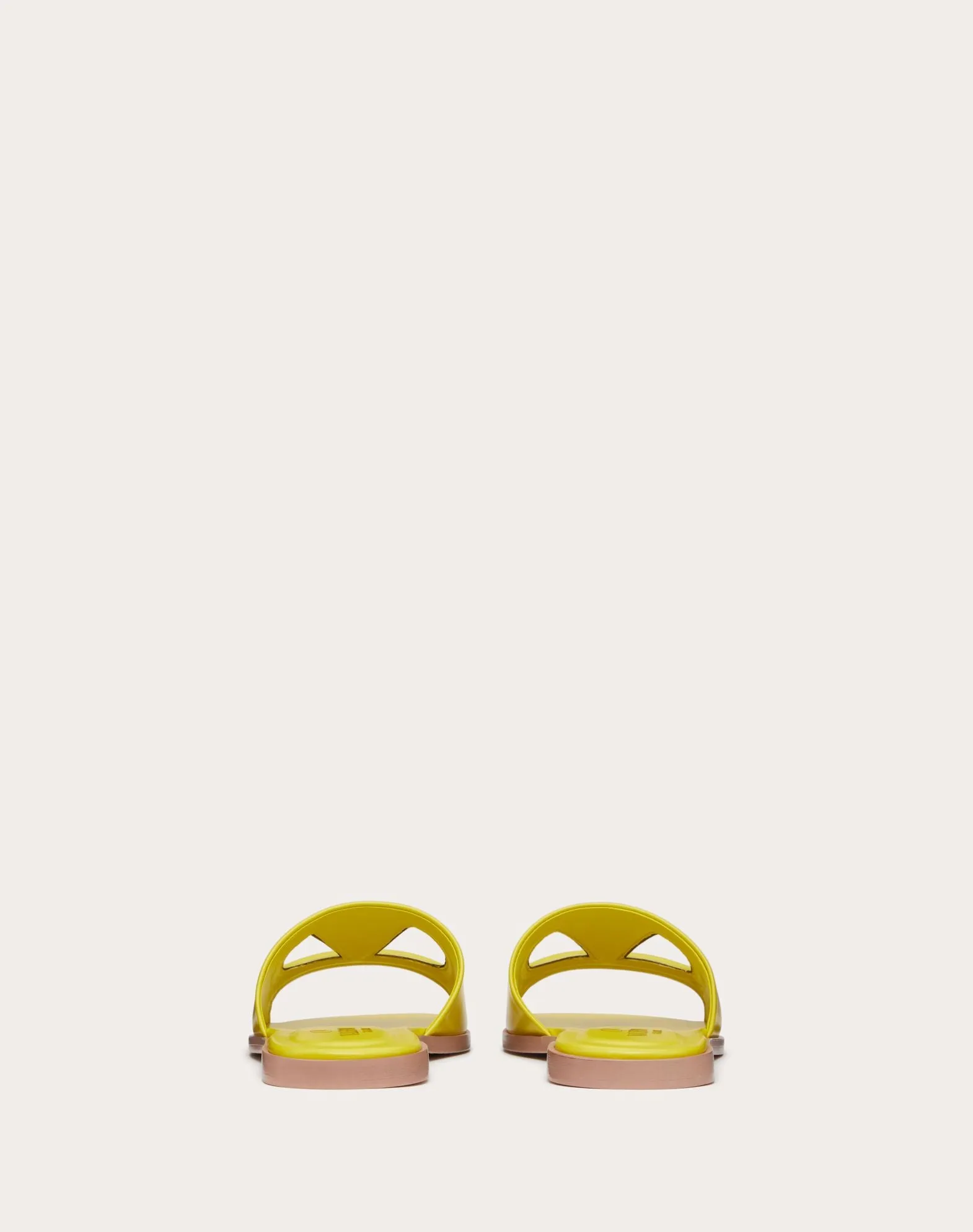 Vlogo Cut-Out Calfskin Slide Sandal
