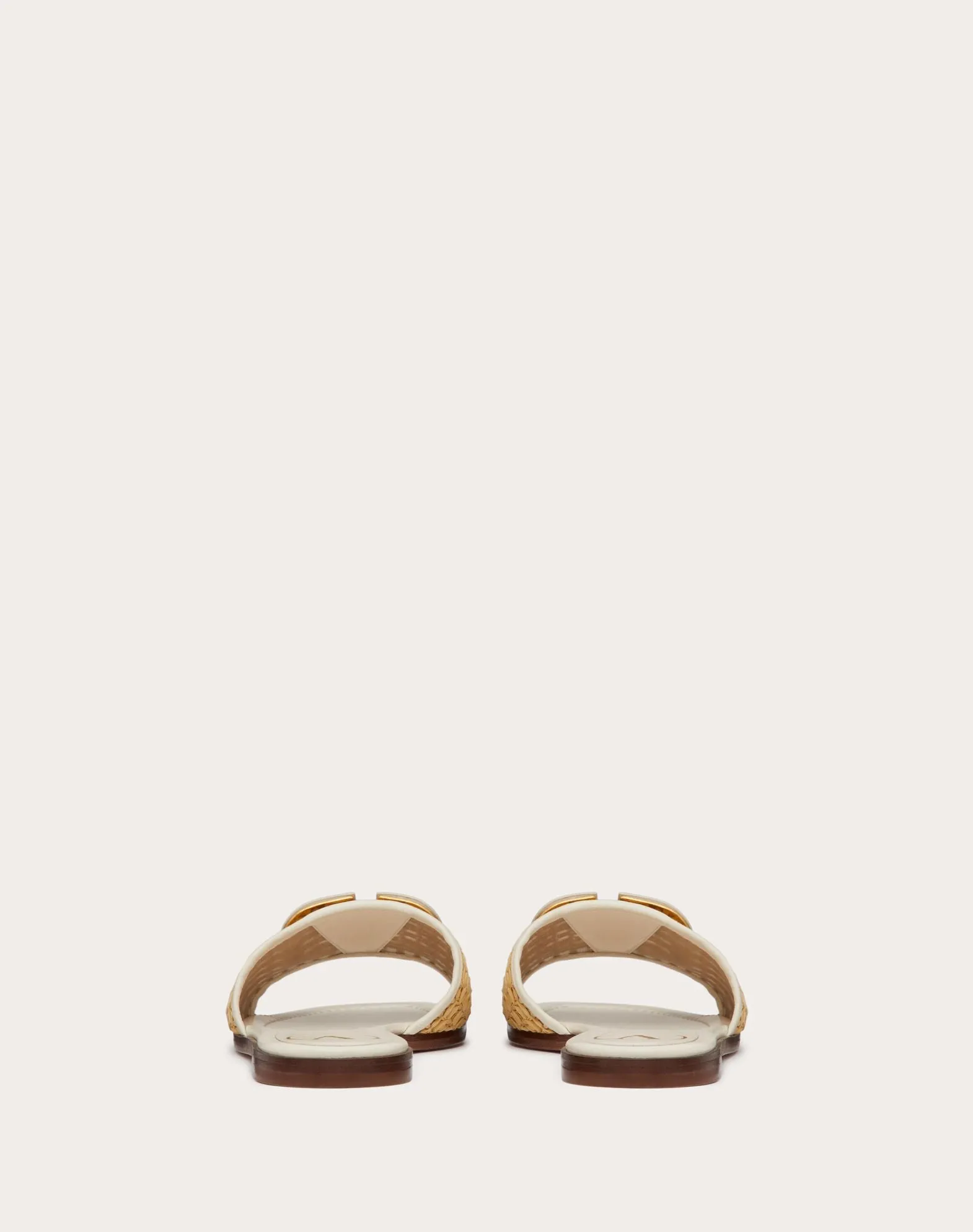 Vlogo Signature Woven Raffia Slide Sandal 80mm