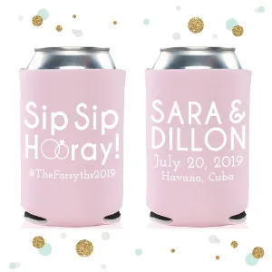 Wedding Can Cooler #121R - Sip Sip Hooray