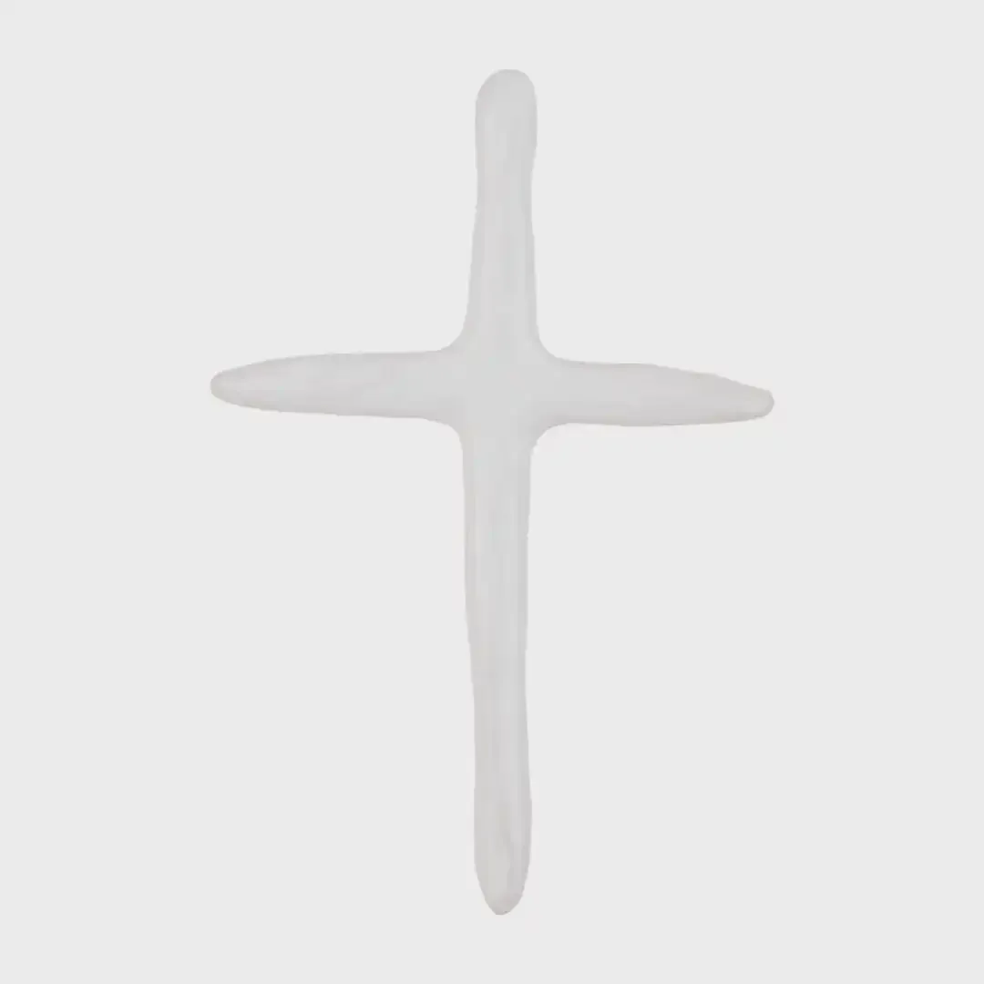 White Decorative Cross Sitter