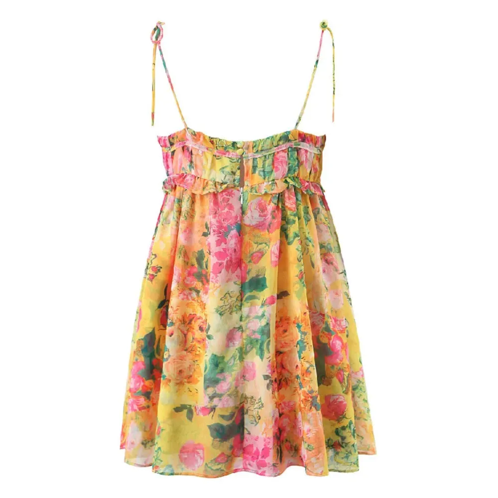 Women’s Bow Lacing Up Sling Robe Mini Dress