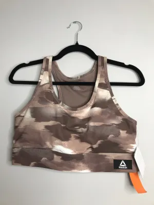 Womens Size Lg Misses Brown Reebok Athletic Sports Bra