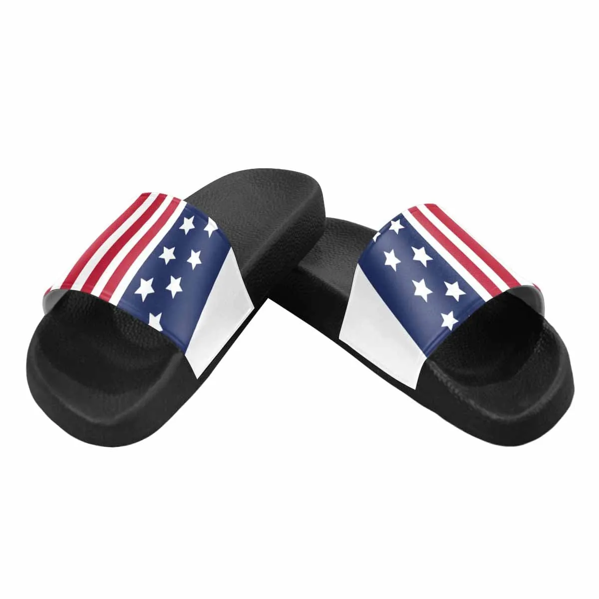 Womens Slide Sandals - Stars and Stripes Print